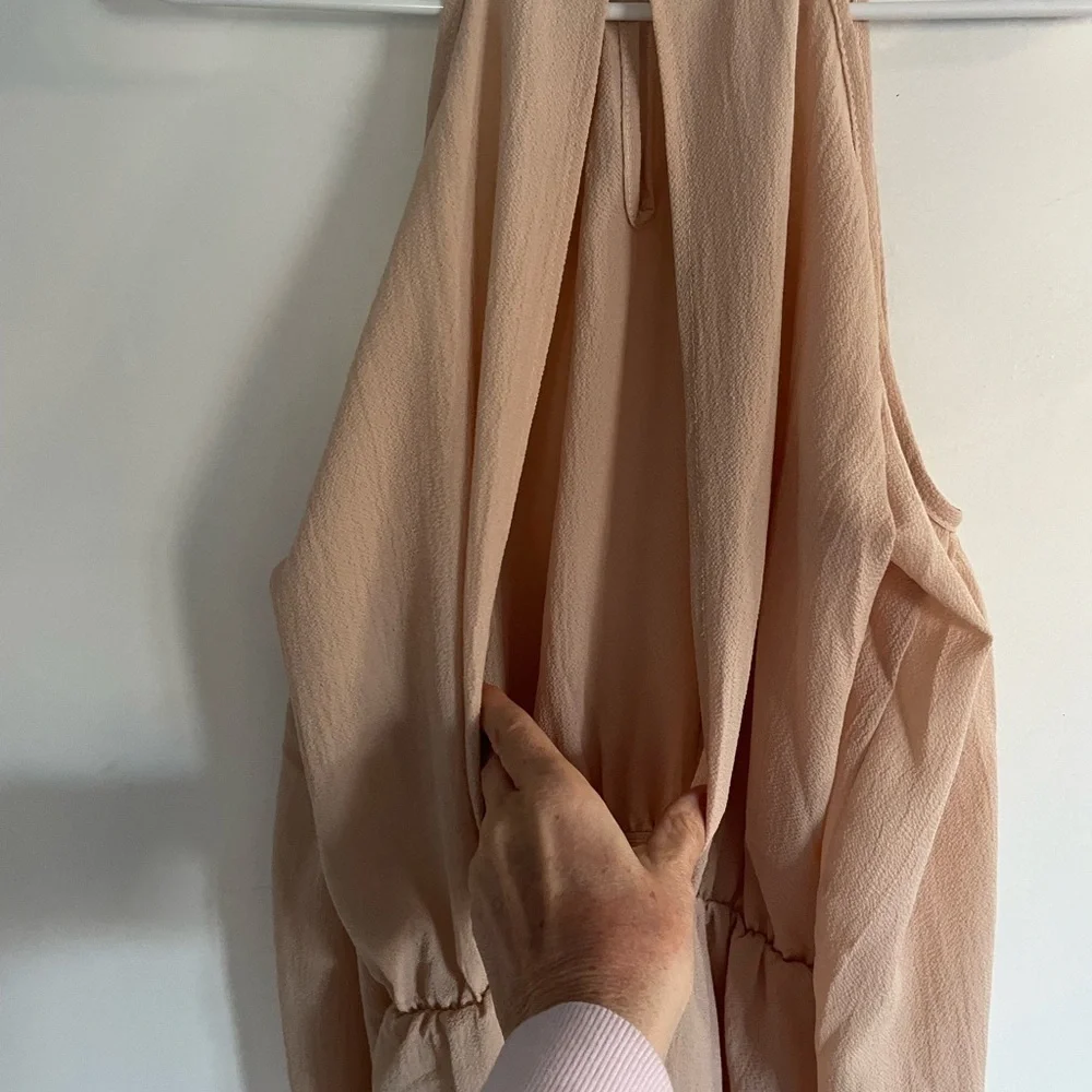Elegant Peach Cold Shoulder Dress